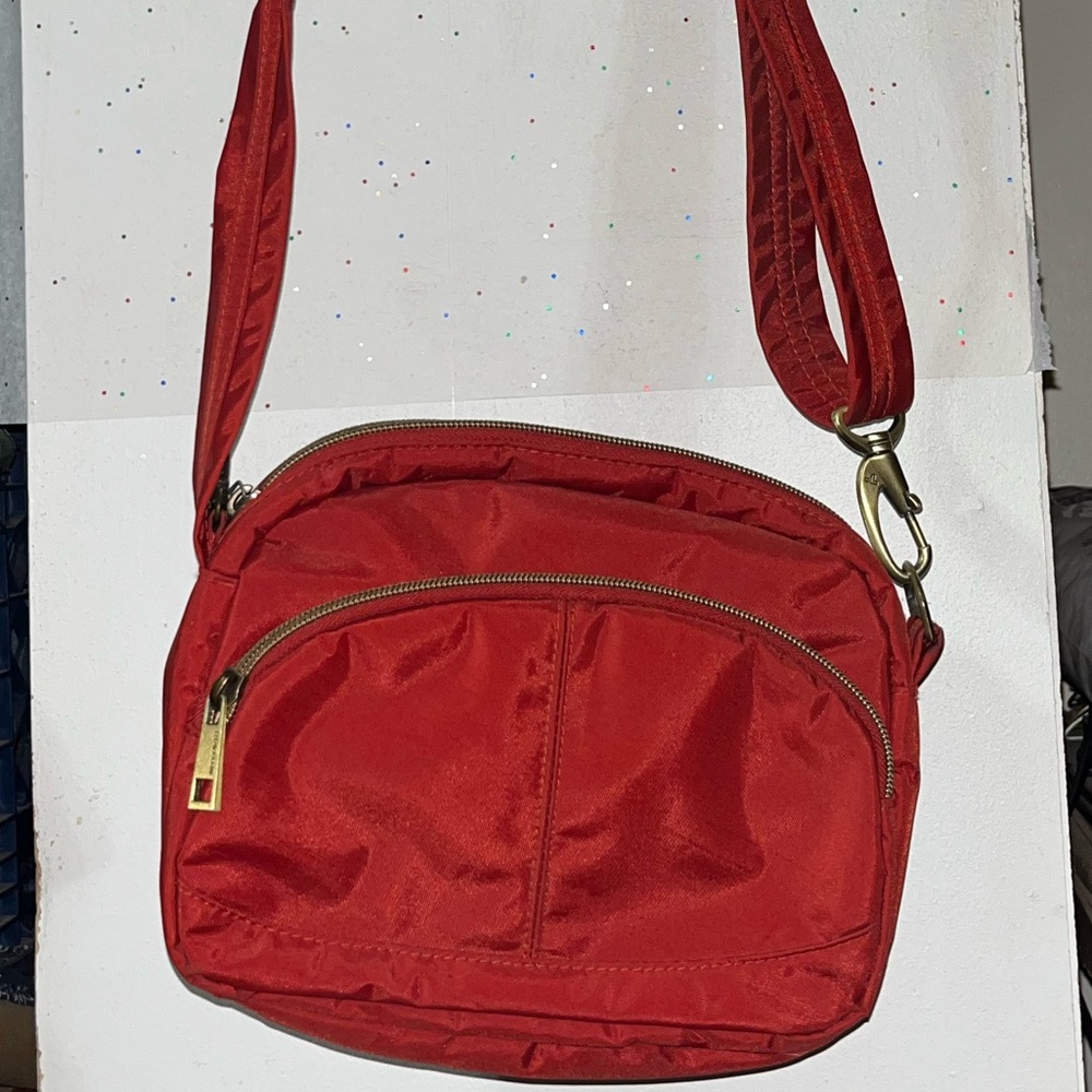 Red TRAVELON RFID Shielding Crossbody/Shoulder Bag